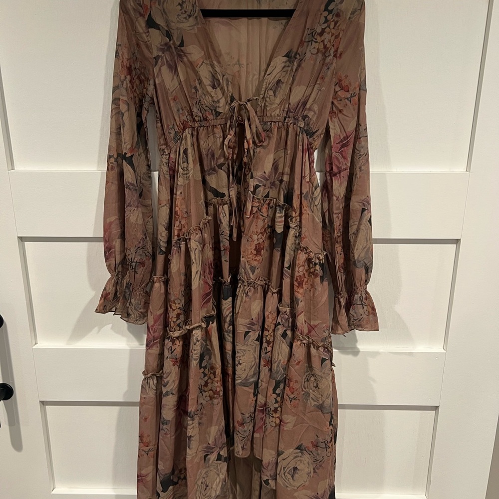 Vici Mauve Floral Maxi Dress - Picture 3 of 5